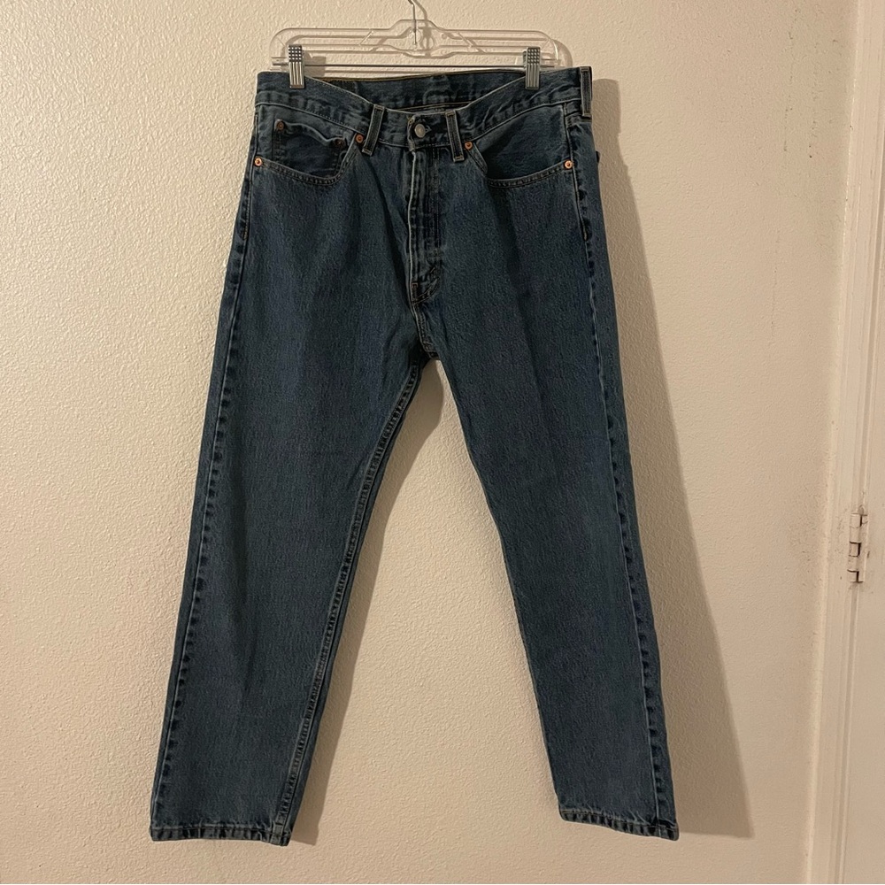 Levi’s 505 Regular Fit Jeans Mens 34x30 Medium Wash Blue Denim Straight Leg